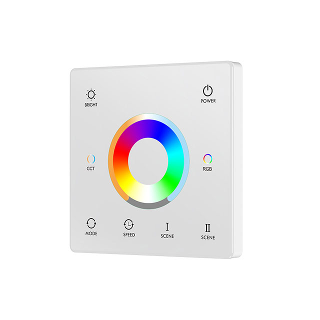 1 zónový nástěnný RGB+CCT LED dálkový ovladač s dotykovým panelem TW5