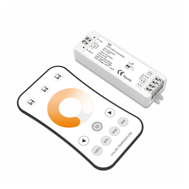 2.4GHz wireless remote Dual color temperature Controller For LED led strip light garage 2.4GHz wireless remote Dual color temperature Controller For LED led strip light garage