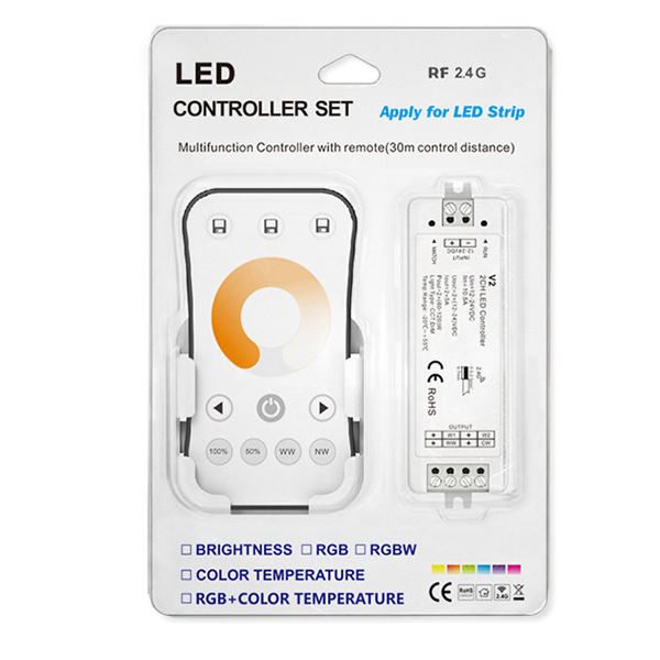 2.4GHz wireless remote Dual color temperature Controller For LED led strip light garage