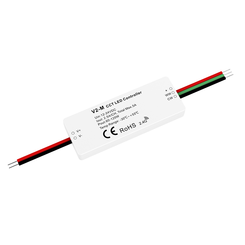 2CH*2.5A 12-24VDC Dual Color LED Mini RF Controller V2-M 2CH*2.5A 12-24VDC Dual Color LED Mini RF Controller V2-M