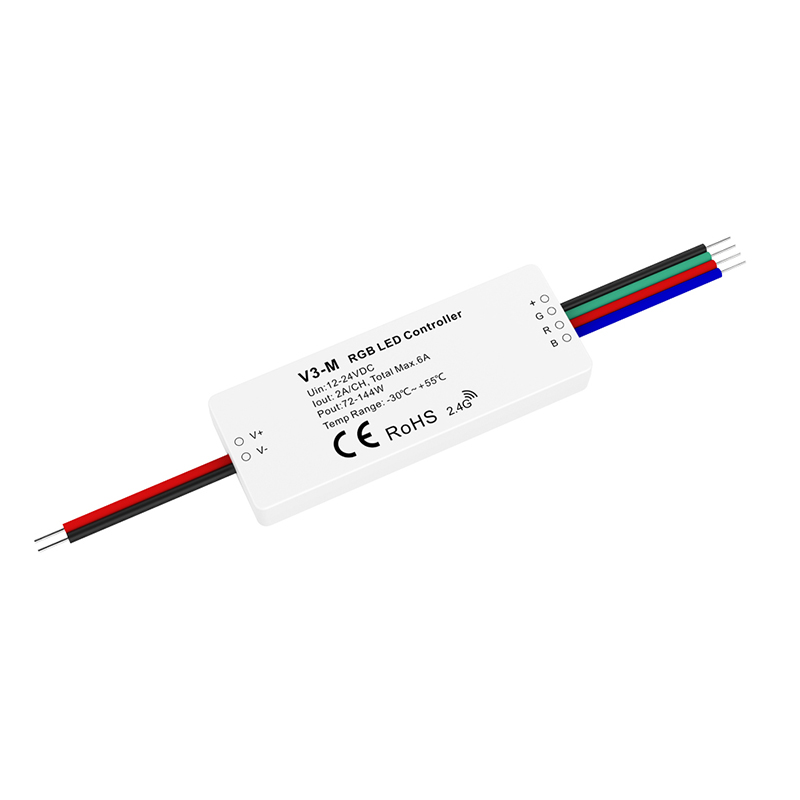 V3-M 3CH*2A DC12-24V RGB LED Mini RF Controller , RGB LED Controller V3-M 3CH*2A DC12-24V RGB LED Mini RF Controller , RGB LED Controller