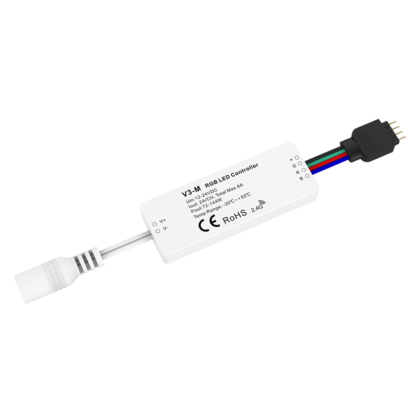 V3-M 3CH*2A DC12-24V RGB LED Mini RF Controller , RGB LED Controller V3-M 3CH*2A DC12-24V RGB LED Mini RF Controller , RGB LED Controller