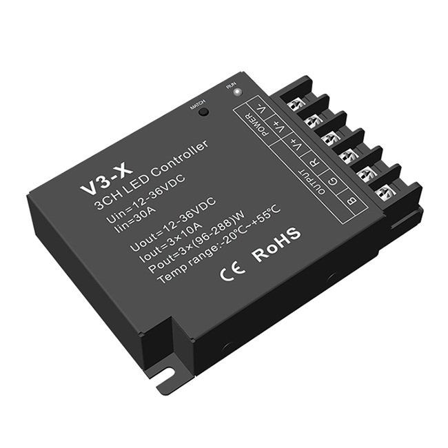 DC12-36V 3CH 10A Constant Voltage RF 2.4G Receiver RGB controller V3-X For RGB CCT Single Color LED Strip Light