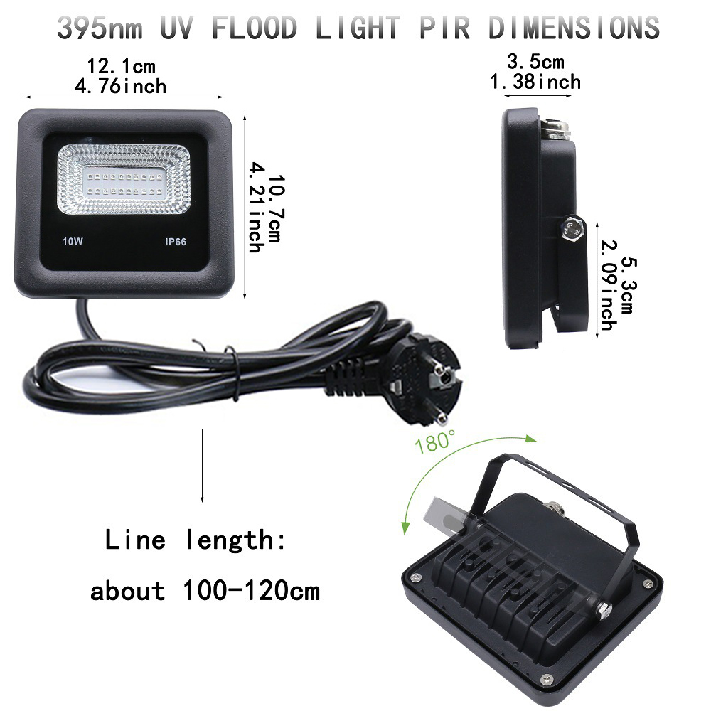 AC85-265V 10W/20W/30W/50W/100W UV Shadowless Adhesive Curing Waterproof IP66 LED Floodlight