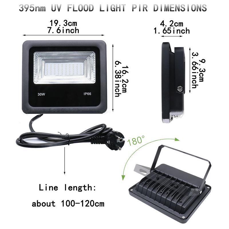 30W LED Flood Light Daylight AC 85-265V, IP66 Waterproof Outdoor Spotlight 