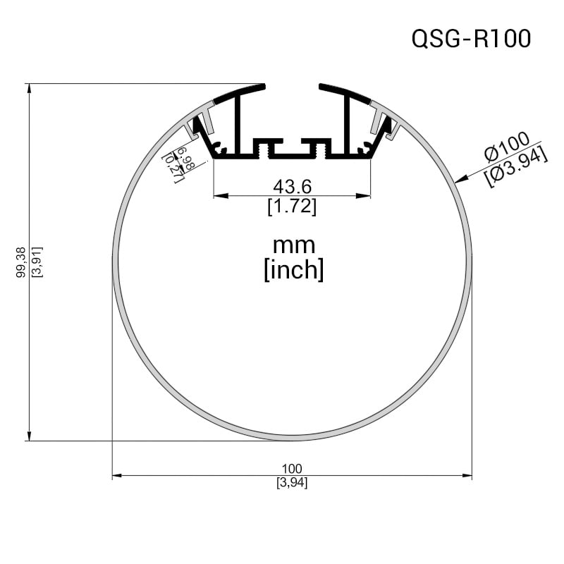 Round LED Light Channel Dome Top Diffuser for Double Row LED Strip Lights Round LED Light Channel Dome Top Diffuser for Double Row LED Strip Lights