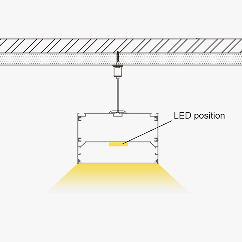 120x75mm Bilayer Extra Wide Pendant Light LED Tape Profile Suspended 120x75mm Bilayer Extra Wide Pendant Light LED Tape Profile Suspended