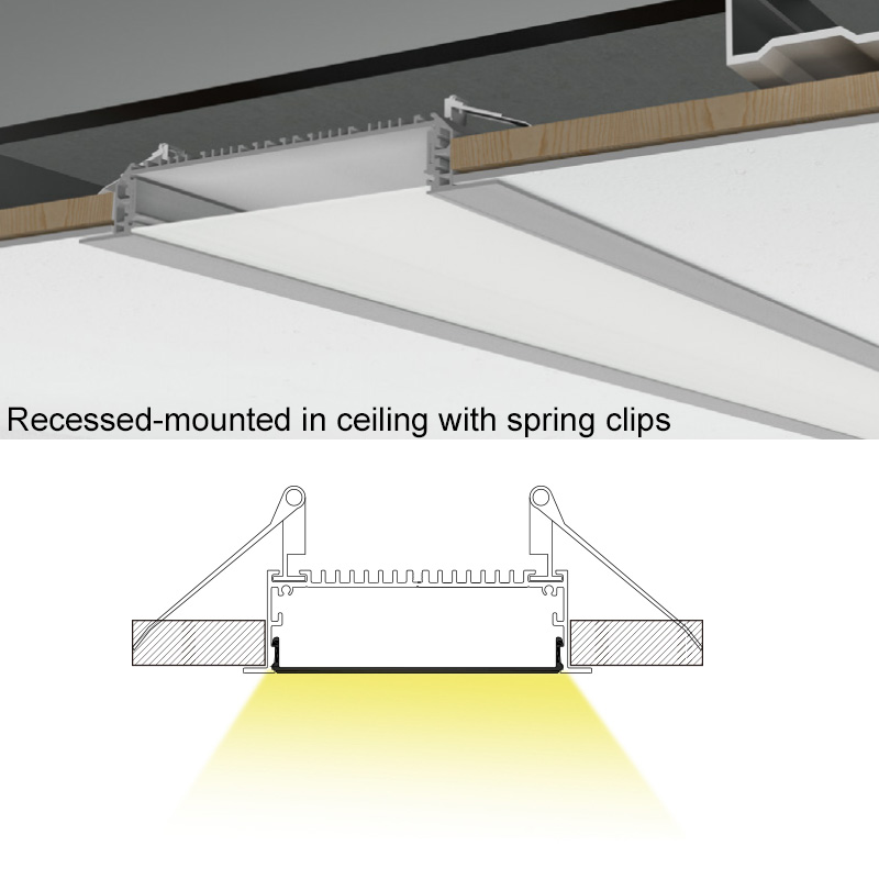 165x35mm Six and a Half Inches Ultra Wide Recessed Trim LED Tape Light Channel 165x35mm Six and a Half Inches Ultra Wide Recessed Trim LED Tape Light Channel