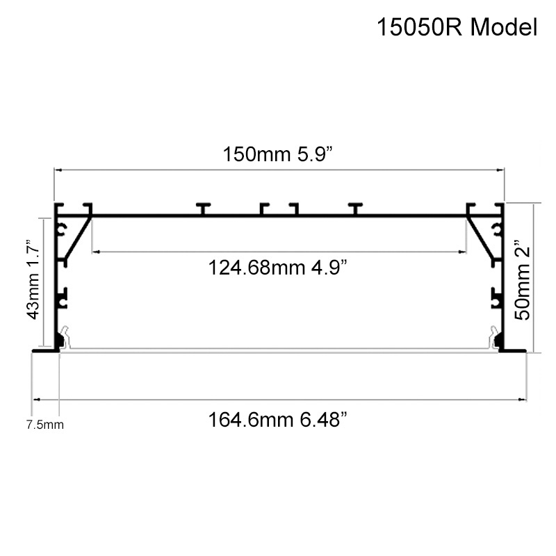 165x50mm Super Wide LED Tape Channel Recessed Spacious Office Lighting 165x50mm Super Wide LED Tape Channel Recessed Spacious Office Lighting