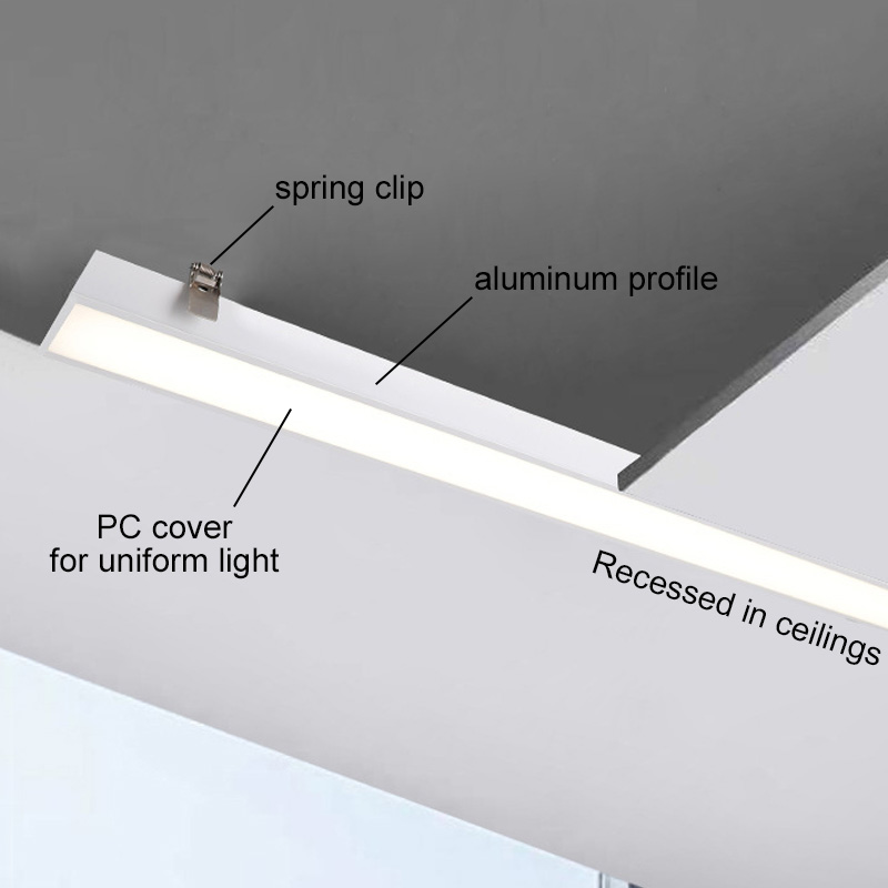 165x50mm Super Wide LED Tape Channel Recessed Spacious Office Lighting 165x50mm Super Wide LED Tape Channel Recessed Spacious Office Lighting