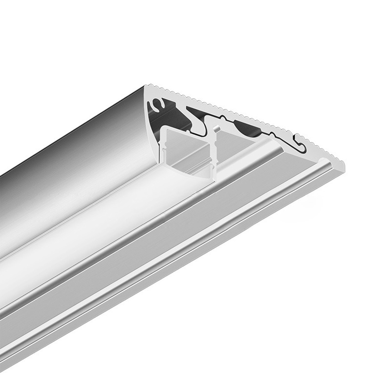 2-in-1 Skid-Proof LED Aluminium Stair Nosing Extrusion For 12mm Strip Lighting