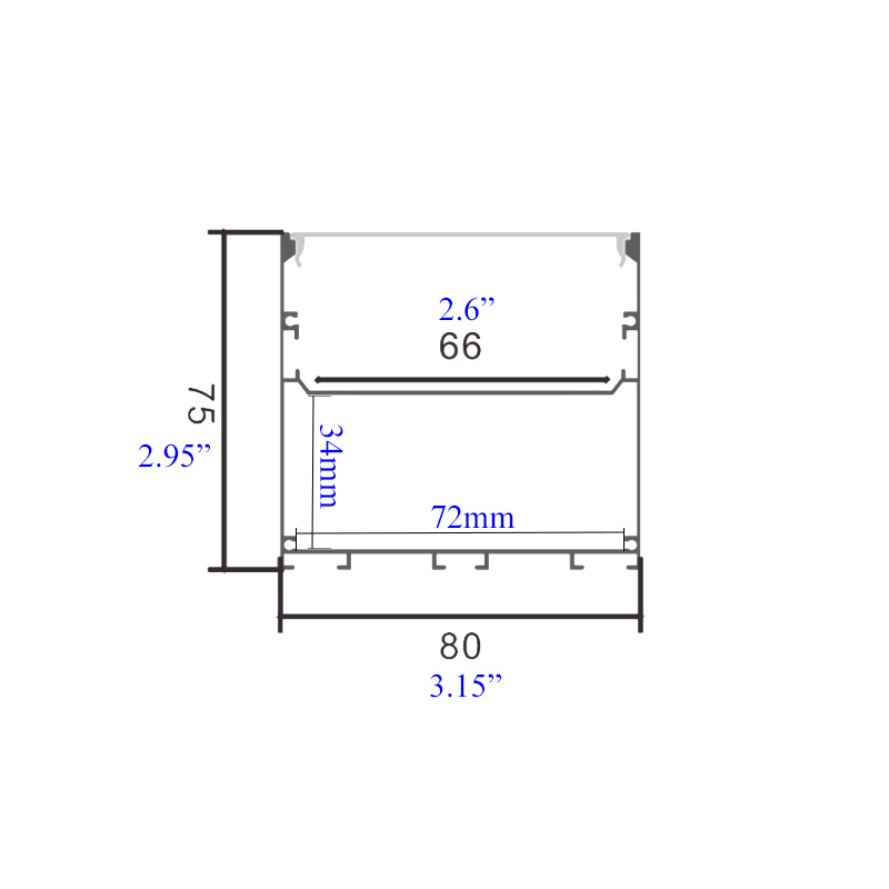 3 Zoll quadratische LED-Streifenleuchten-Extrusion groß 3 Zoll quadratische LED-Streifenleuchten-Extrusion groß
