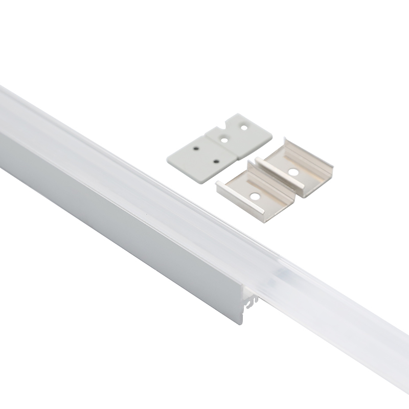 60-Grad-Abstrahlwinkel-LED-Streifen-Aluminiumkanal mit flacher, klarer Linse 60-Grad-Abstrahlwinkel-LED-Streifen-Aluminiumkanal mit flacher, klarer Linse