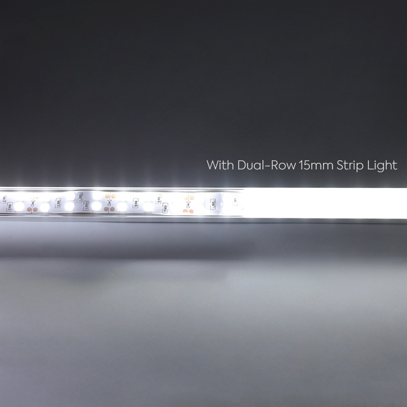 60-Grad-Abstrahlwinkel-LED-Streifen-Aluminiumkanal mit flacher, klarer Linse 60-Grad-Abstrahlwinkel-LED-Streifen-Aluminiumkanal mit flacher, klarer Linse
