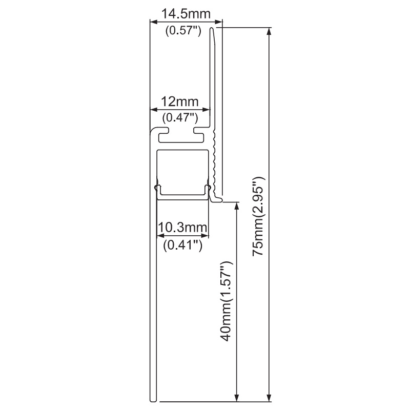 LED-Kanal für Gipswand, weiße Fußleiste, für 10 mm Bandlicht LED-Kanal für Gipswand, weiße Fußleiste, für 10 mm Bandlicht
