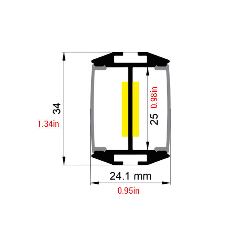 24x34mm Dual-Side Glow Miniature Hanging LED Ceiling Light Profile 24x34mm Dual-Side Glow Miniature Hanging LED Ceiling Light Profile