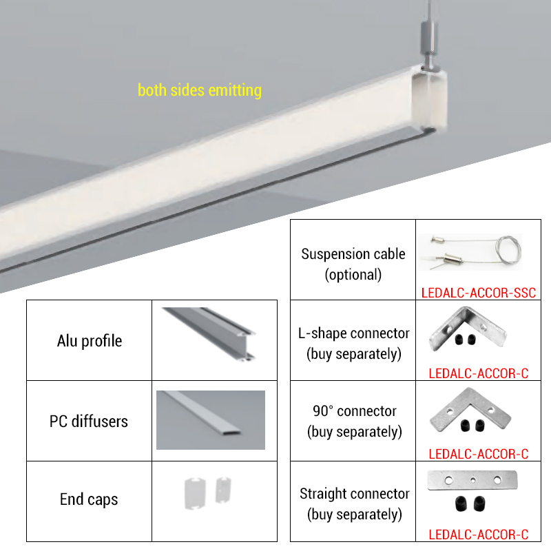Dual-Side Glow Miniature Hanging LED Ceiling Light Profile Details