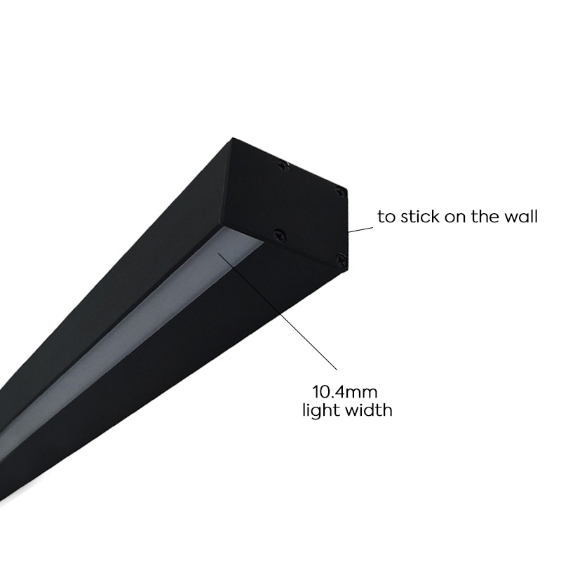 Černé lineární nástěnné nástěnné svítidlo Minimalistické 1palcový nástěnné akcentové osvětlení Up Down LED profil Černé lineární nástěnné nástěnné svítidlo Minimalistické 1palcový nástěnné akcentové osvětlení Up Down LED profil