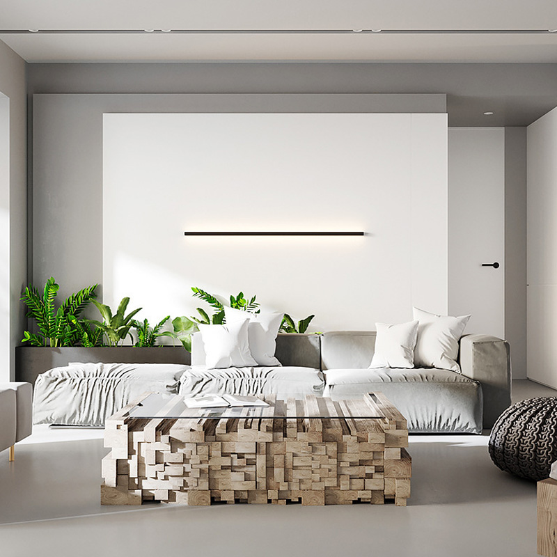 Černé lineární nástěnné nástěnné svítidlo Minimalistické 1palcový nástěnné akcentové osvětlení Up Down LED profil Černé lineární nástěnné nástěnné svítidlo Minimalistické 1palcový nástěnné akcentové osvětlení Up Down LED profil