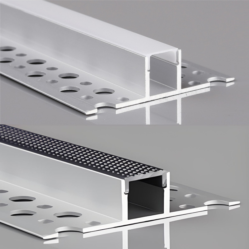 Schwarzes Fliesenübergangs-LED-Streifenlicht-Fliesenprofil für 8-mm-LED-Band Schwarzes Fliesenübergangs-LED-Streifenlicht-Fliesenprofil für 8-mm-LED-Band