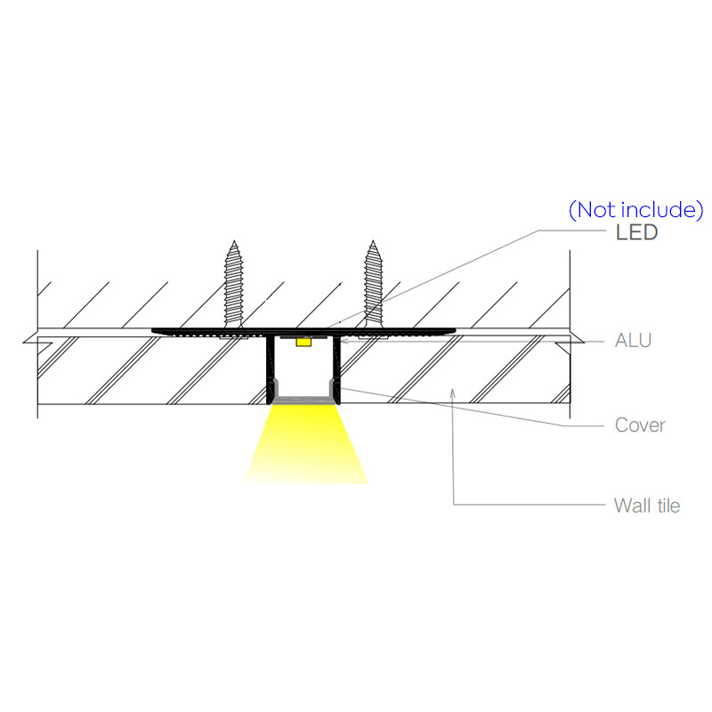 Schwarzes Fliesenübergangs-LED-Streifenlicht-Fliesenprofil für 8-mm-LED-Band Schwarzes Fliesenübergangs-LED-Streifenlicht-Fliesenprofil für 8-mm-LED-Band