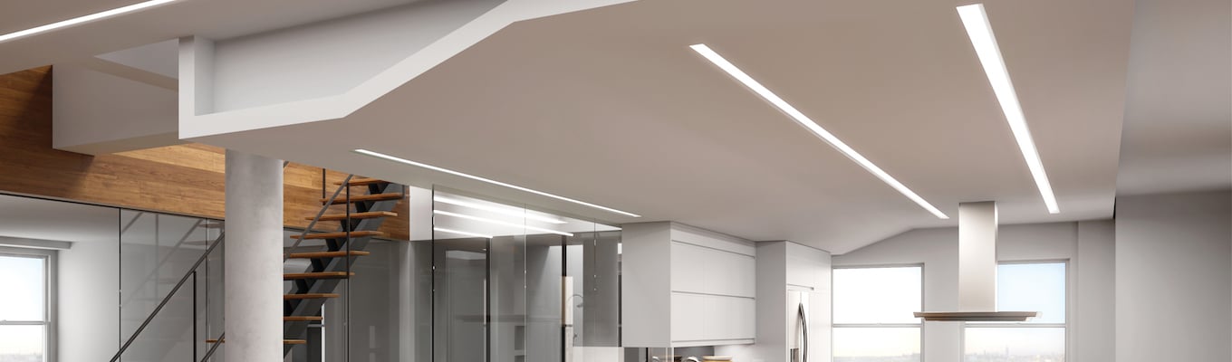 Commercial Wide Recessed LED Channel Lighting
