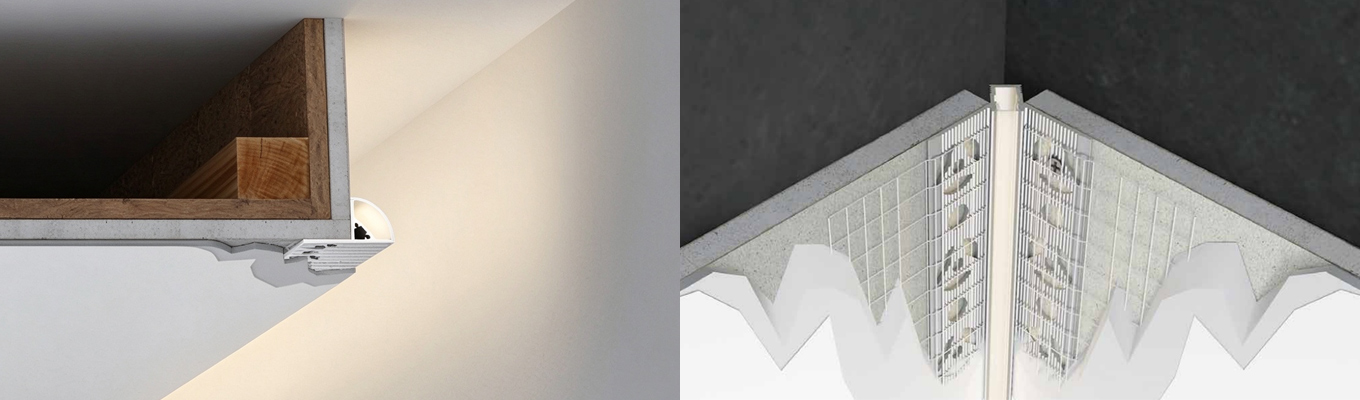 Single vs Dual Flange Plaster LED Corner Light Profile