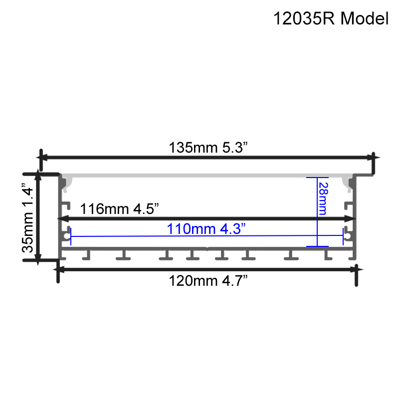 135x35mm Flange Trim LED Aluminum Extra Wide Flush Mount Ceiling Light Strip Profile 135x35mm Flange Trim LED Aluminum Extra Wide Flush Mount Ceiling Light Strip Profile