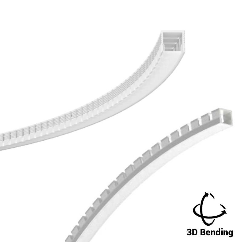 Limitless Free-Form Bending Small Flexible Aluminium LED Profile Trimless Recessed