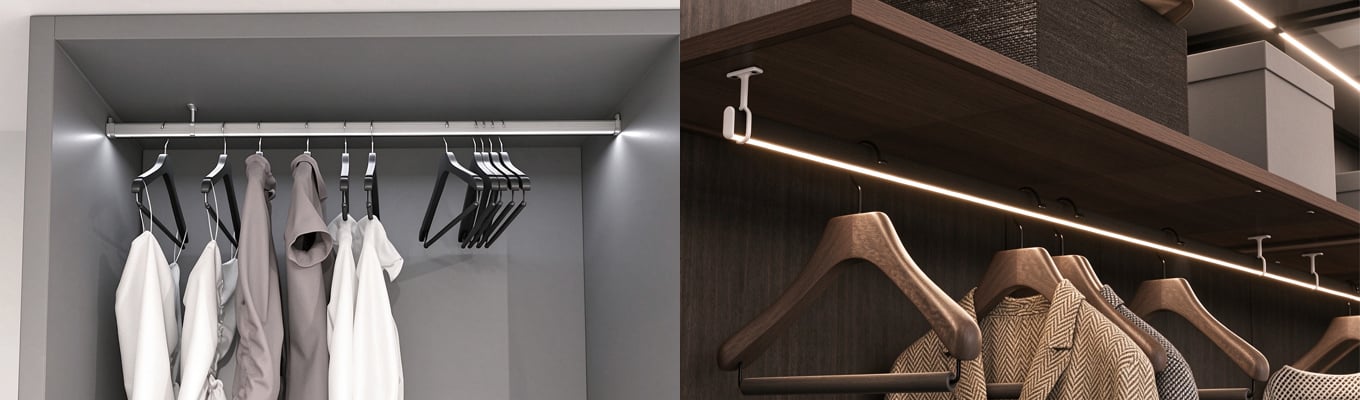 Closet Rod LED Strip Channel Lighting