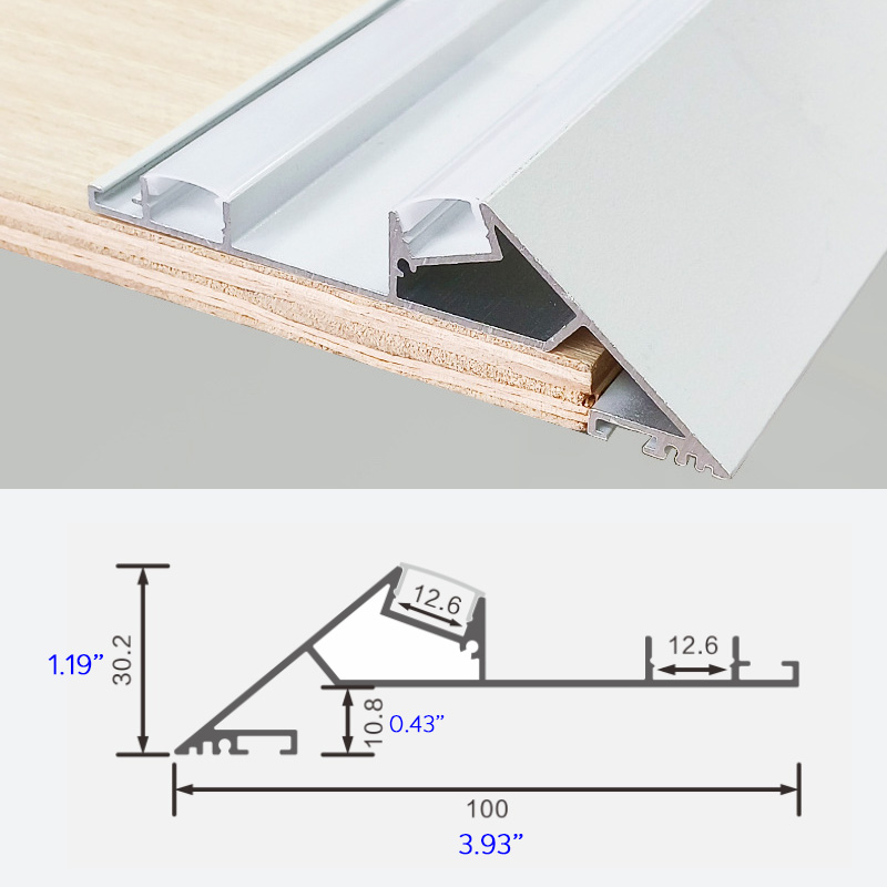 Velké dvojité osvětlení LED s nepřímým tvarováním výklenku pro sklopné stropy Velké dvojité osvětlení LED s nepřímým tvarováním výklenku pro sklopné stropy