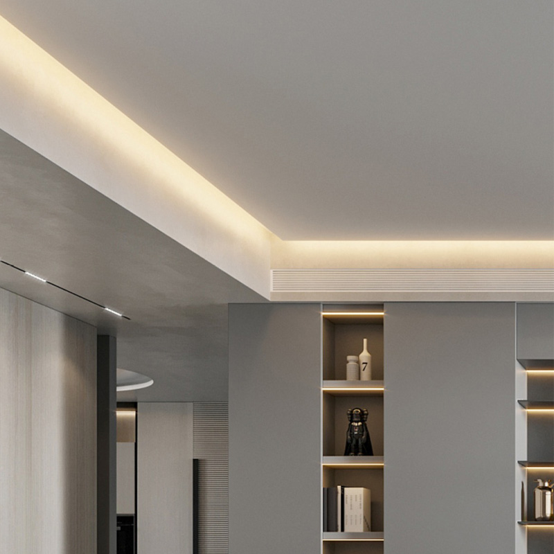 Velké dvojité osvětlení LED s nepřímým tvarováním výklenku pro sklopné stropy Velké dvojité osvětlení LED s nepřímým tvarováním výklenku pro sklopné stropy