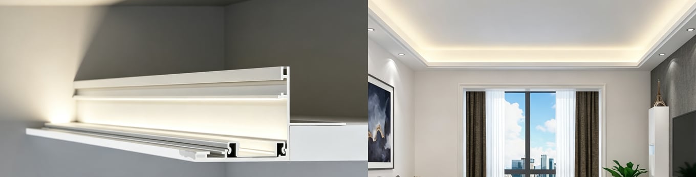 Inside False Ceiling LED Channel Cove Lighting