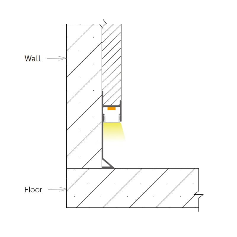 Modern Baseboard Cove Lighting LED Flush Recessed Skirting Boards Modern Baseboard Cove Lighting LED Flush Recessed Skirting Boards
