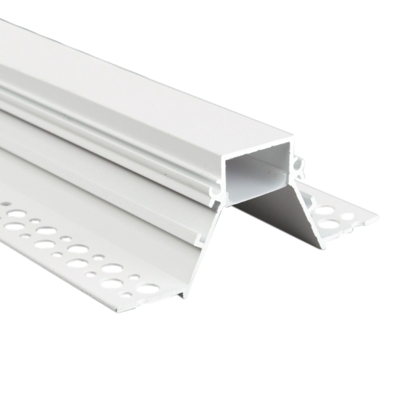 Dual-Flange Pre-Embedded LED Cove Ceiling Light Plaster Base Channel White