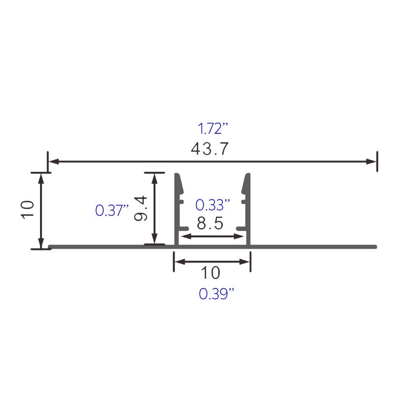 Slim Transition Strip Tile Trim LED Aluminium Profile For 8mm Light Strip Slim Transition Strip Tile Trim LED Aluminium Profile For 8mm Light Strip