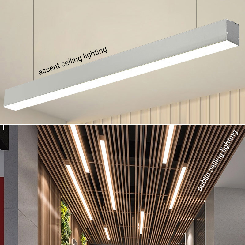 60x65mm Architectural Linear LED Lighting Ceiling Extrusion Suspended 60x65mm Architectural Linear LED Lighting Ceiling Extrusion Suspended