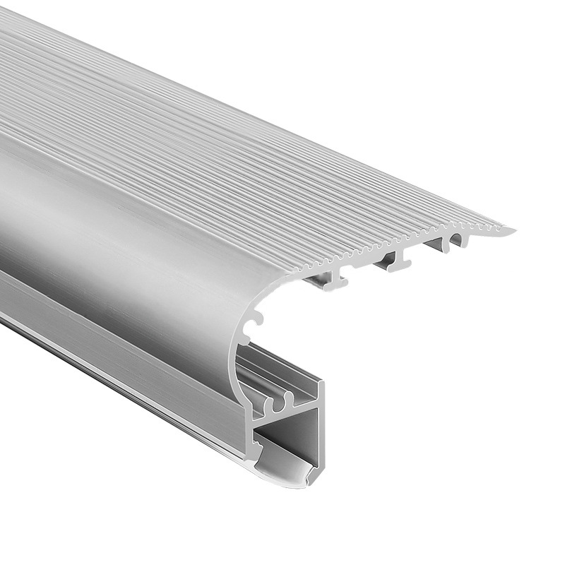 Surface Mount Slip-Proof Aluminum Stair Nosing With Slanted LED Light