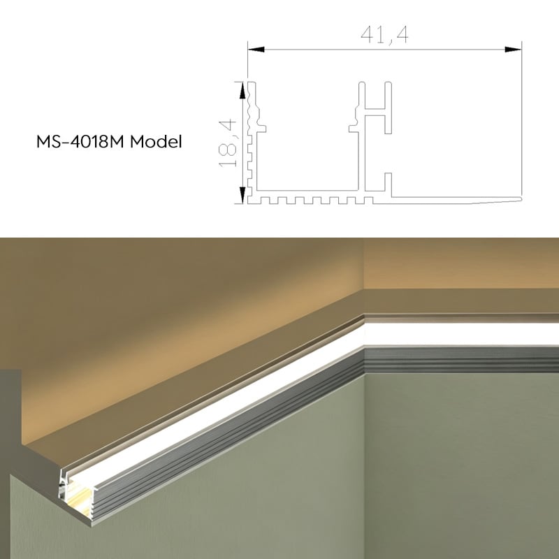 Trimless Trayed Coved Ceiling LED Stirp Channel For 12mm Tape Light Trimless Trayed Coved Ceiling LED Stirp Channel For 12mm Tape Light