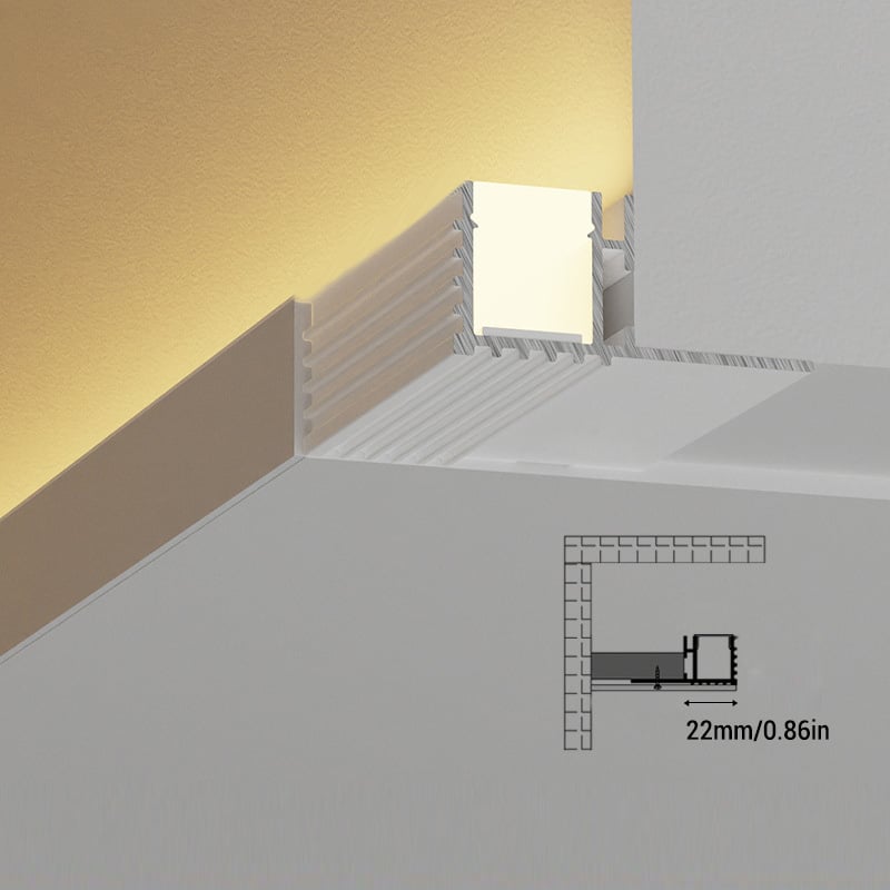 Trimless Trayed Coved Ceiling LED Stirp Channel For 12mm Tape Light Trimless Trayed Coved Ceiling LED Stirp Channel For 12mm Tape Light