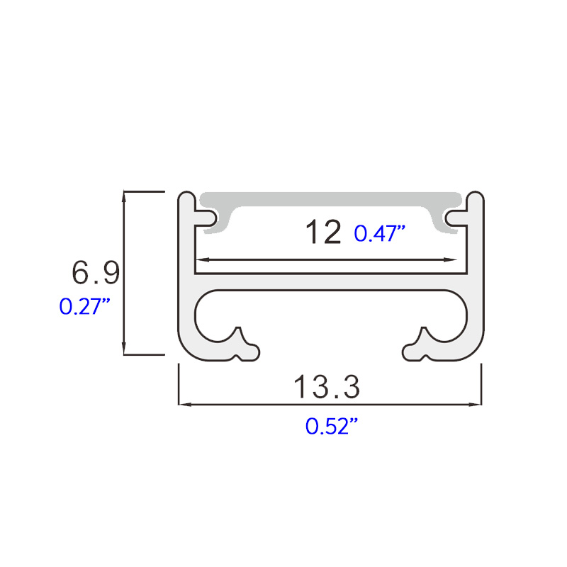 Ultradünner magnetischer LED-Streifenschienenkanal für 12-mm-Bandlicht Ultradünner magnetischer LED-Streifenschienenkanal für 12-mm-Bandlicht