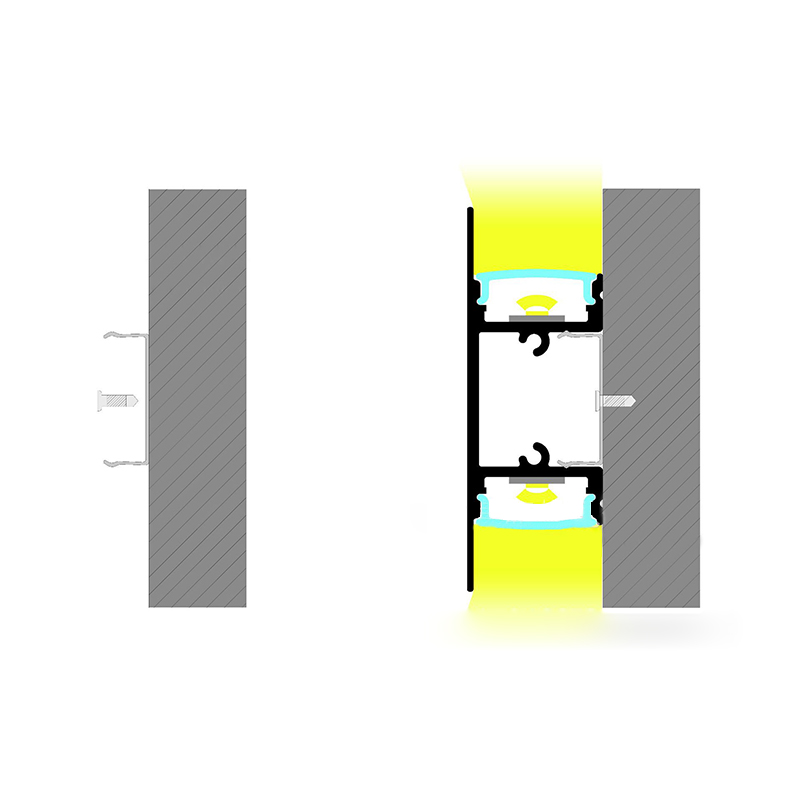 Weiß/Schwarz Up Down Leuchter Wand Montiert Streifen Licht Kanal Für 12mm LED Weiß/Schwarz Up Down Leuchter Wand Montiert Streifen Licht Kanal Für 12mm LED