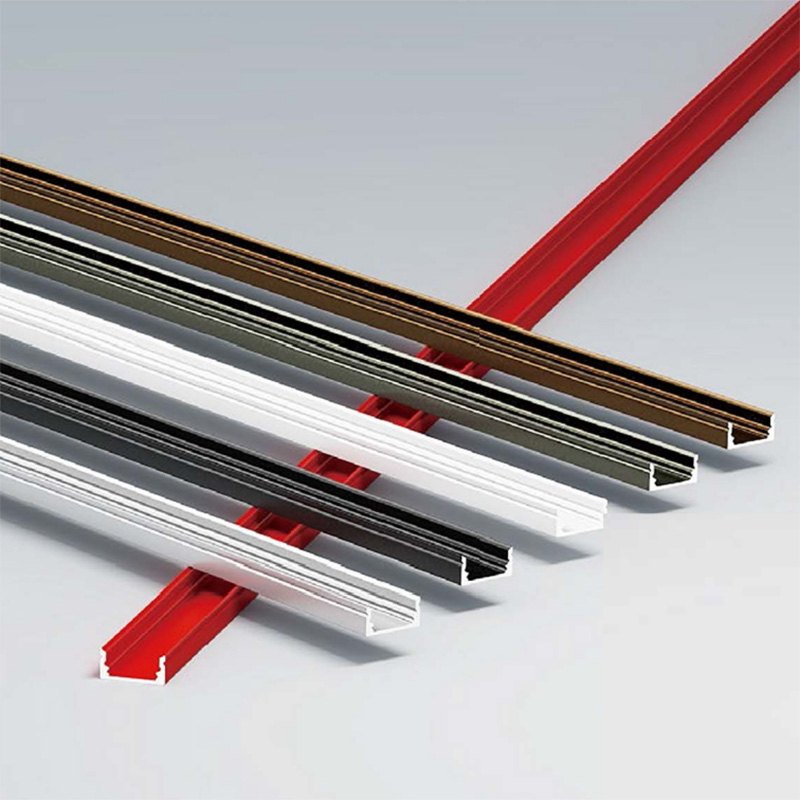 LED aluminium profiles in black, red, white and silver
