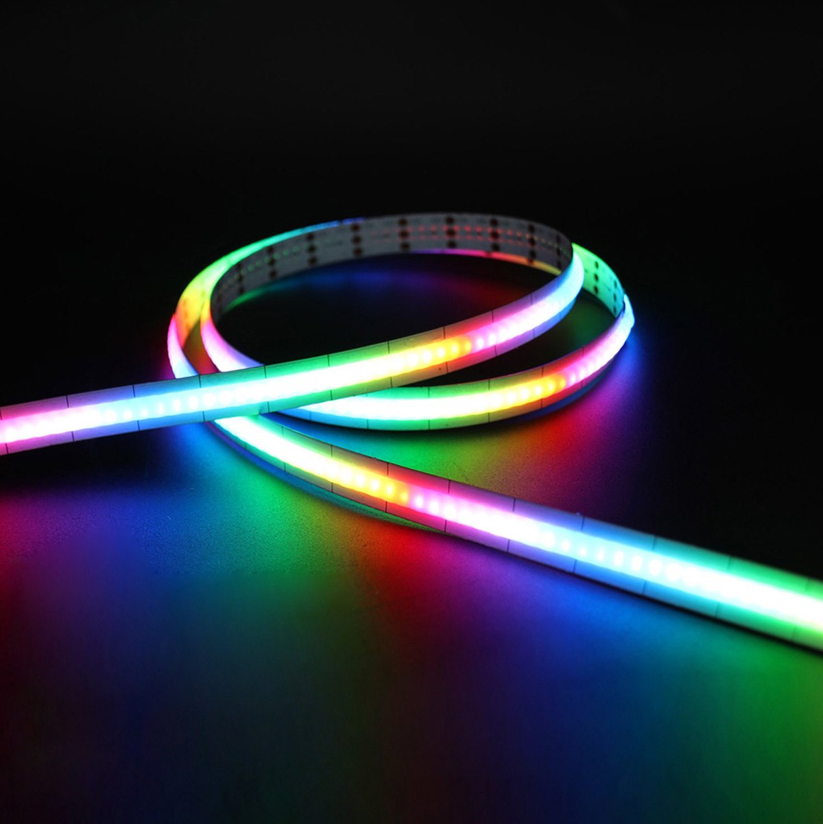 RGB COB LED strip close-up