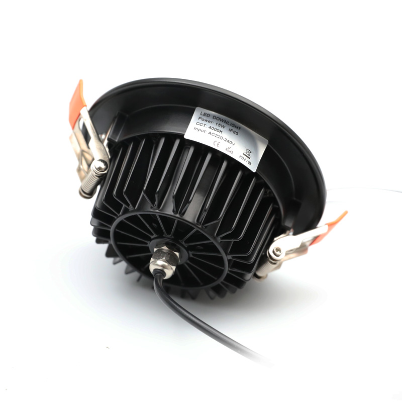 15W 4palcové kulaté LED černé zapuštěné koupelnové downlighty 15W 4palcové kulaté LED černé zapuštěné koupelnové downlighty