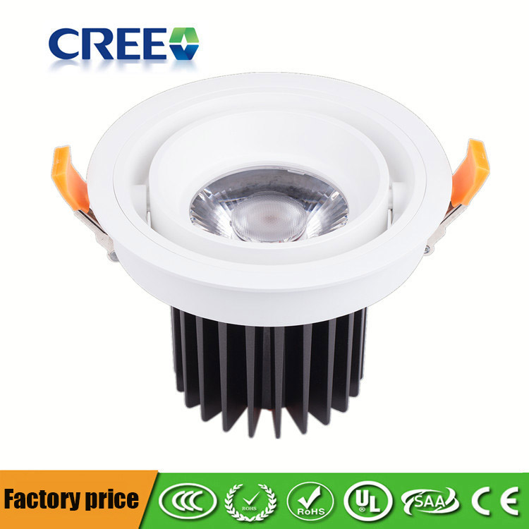 6.3-Zoll-30-W-LED-COB-Deckenleuchte – Unterputz-LED-Downlight – 120-W-Äquivalent – ​​360° drehbar, blendfreie Abdeckung – 2400 Lumen