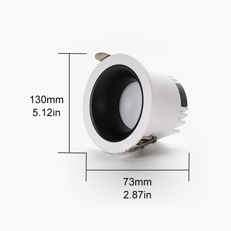 5 Inch Black Interior Frosted LED Downlights 20W Recessed Light Can