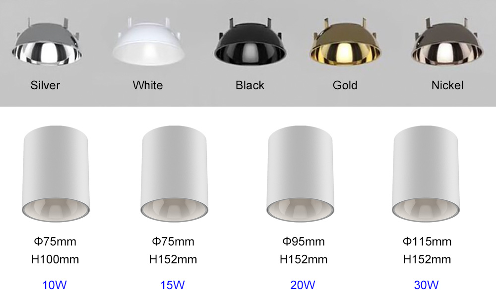 Válcové tenké svítidla do plechovek LED reflektory