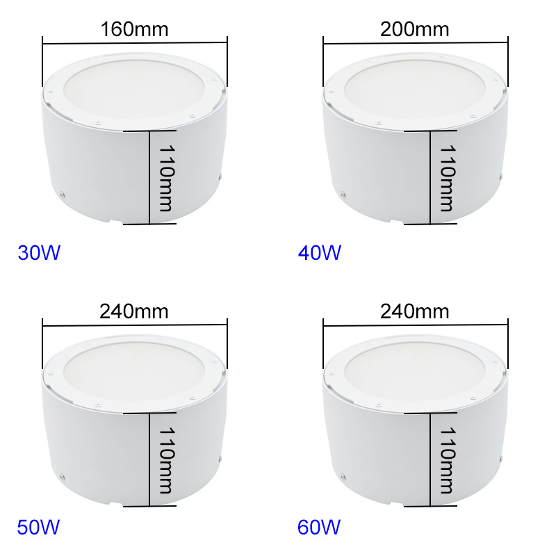 Outdoor Flat Cylinder LED Surface Mount Can Lights Size