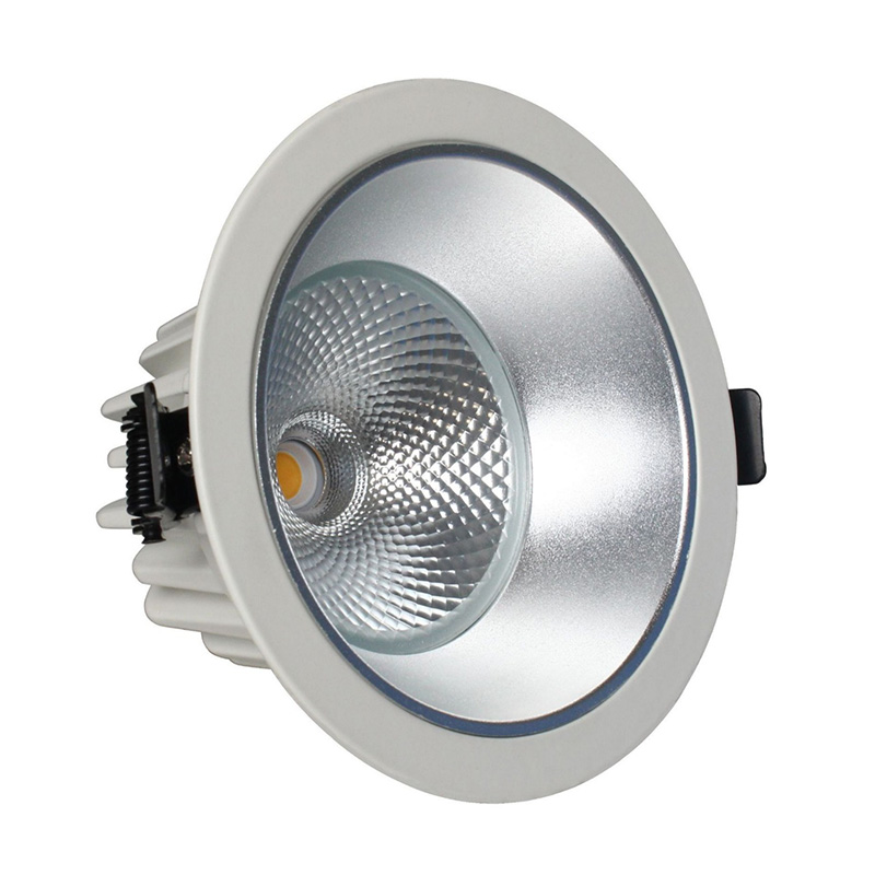 White Housing Silver Reflector COB Recessed Downlight Can LED Lights